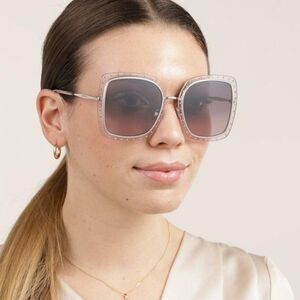 SALE! NEW Jimmy Choo DANY/S KTS Palladium Lilac Violet Square  Women Sunglasses